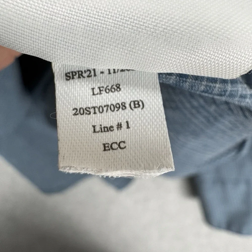 Kirkland Button Up Shirt Mens Large 16-16.5 34/35 Blue Moisture Wicking Stretch - Picture 8 of 10